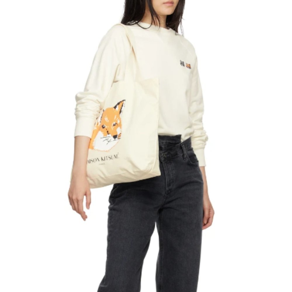 Maison Kitsune Doble Fox Sweatshirt Ecru